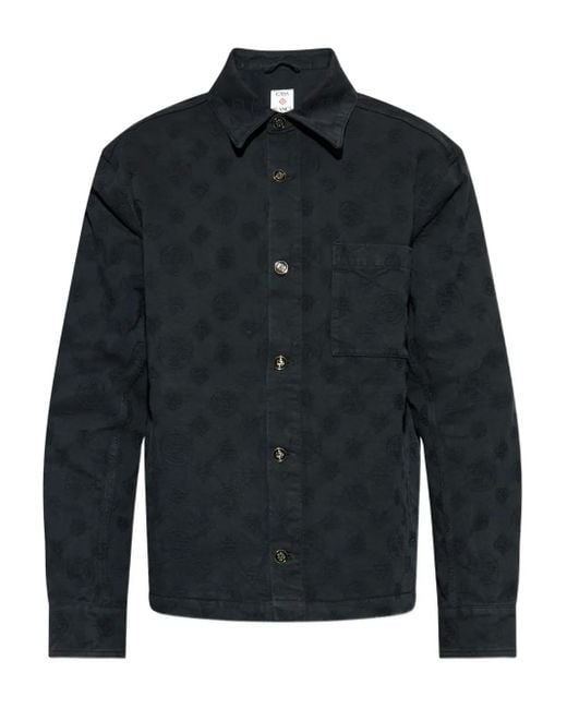 Camicia Goffrata Con Monogramma di Casablanca in Blue da Uomo