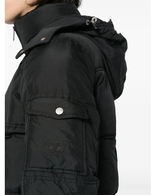 Alpha Tauri Black Hooded Padded Jacket for men