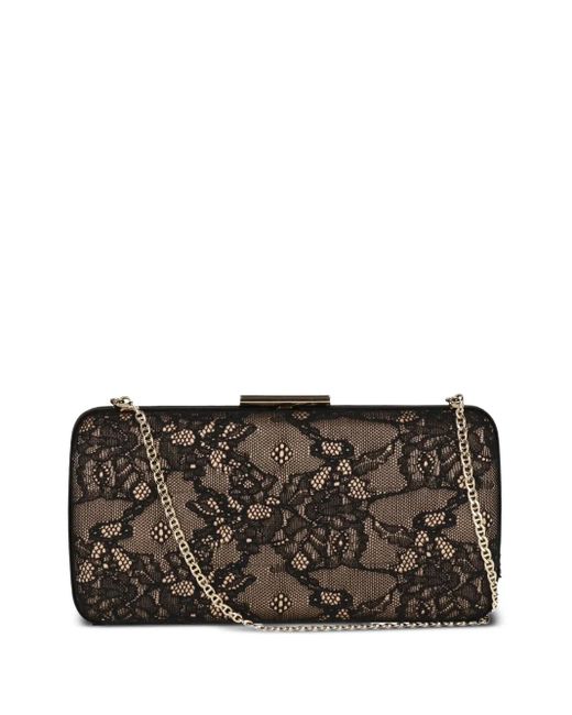 Gianvito Rossi Brown Valì Lace-Pattern Clutch Bag