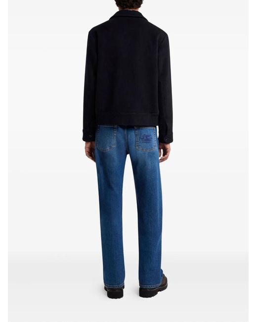 Etro Black Zipped Wool Jacket for men