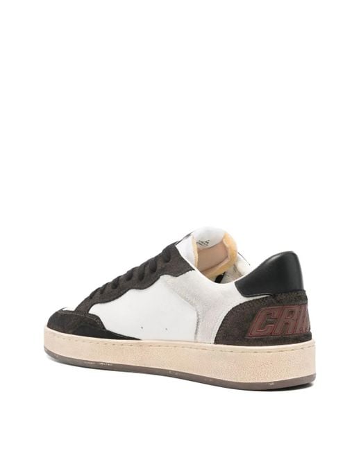 Crime London Black Chealsea Leather-Suede Sneakers for men