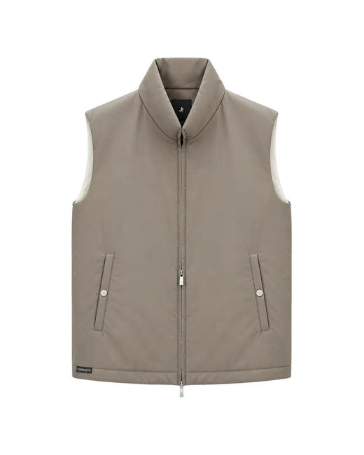 Tombolini Gray Logo-Plaque Zip-Up Gilet for men