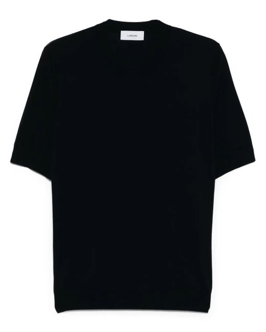 Lardini Fein Gestricktes T-Shirt in Black für Herren