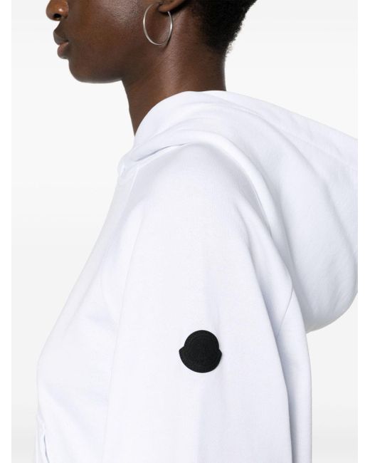 Hoodie en coton à logo appliqué Moncler en coloris White