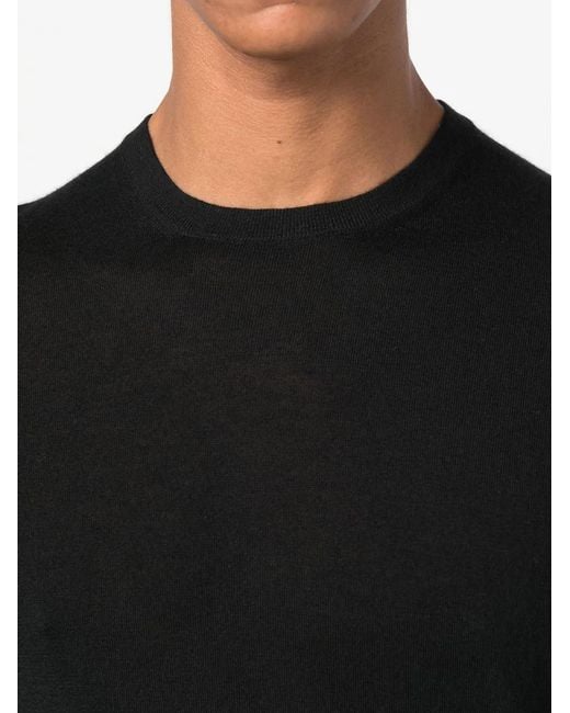 Fedeli Black Round-Neck Jumper for men