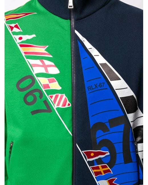 メンズ Ralph Lauren プリント ジップアップ ジャケット Green