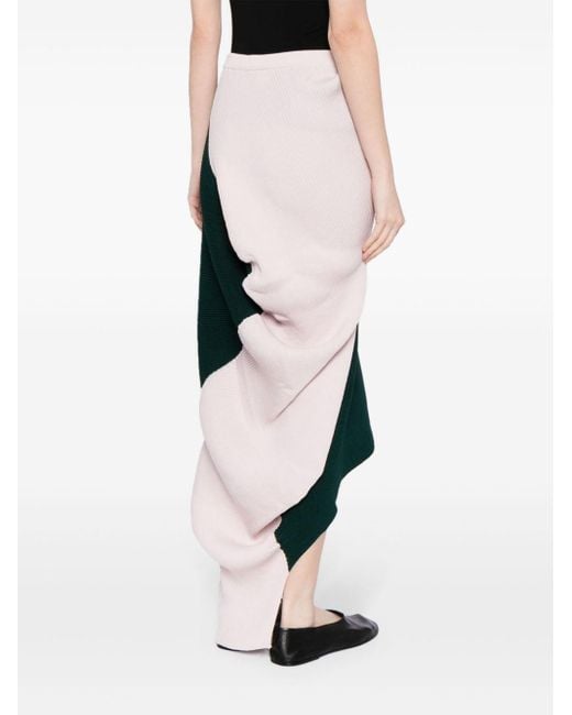Issey Miyake Black Pink Aerate Asymmetric Skirt - Women's - Polyester/triacetate