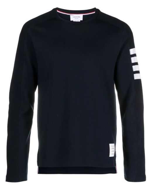 Thom Browne Blue Engineered 4-Bar Cotton Sweatshirt for men