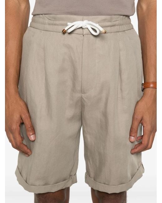 Short En Coton À Lien De Resserrage Brunello Cucinelli pour homme en coloris White