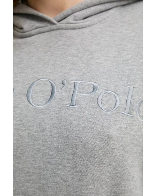 Marc O' Polo Gray Embroidered-logo Hoodie