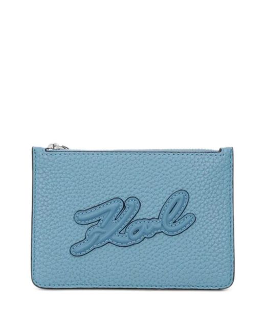 Karl Lagerfeld Blue Portefeuille À Fermeture Zippée