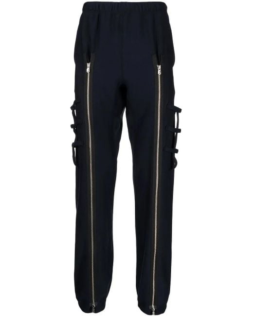 TAKAHIROMIYASHITA The Soloist Blue Front Zip-Detail Trousers for men