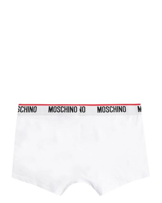 Moschino White Logo-Strap Boxers (Set Of Two) for men