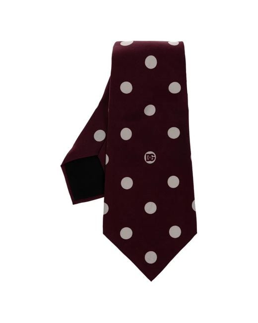 Dolce & Gabbana Purple Polka-Dot-Print Silk-Twill Tie for men