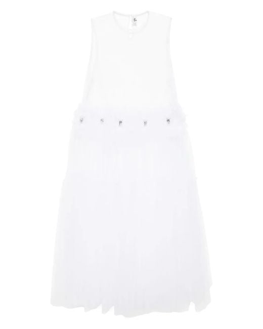 Noir Kei Ninomiya White Kleid Mit Abnehmbarem Rock