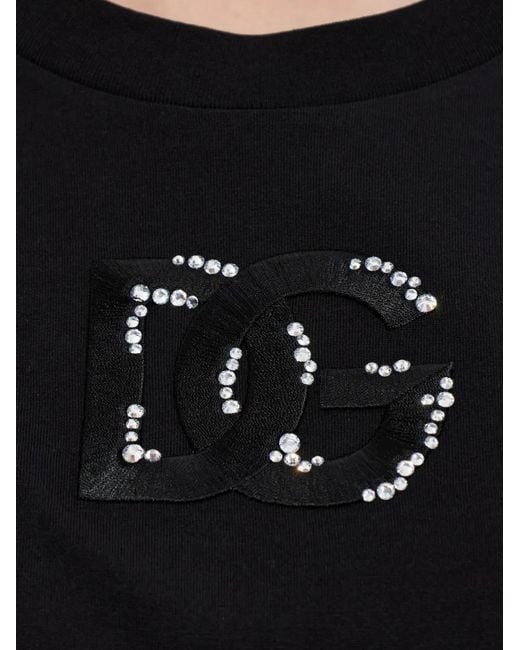 Dolce & Gabbana Black Short Sleeve Round T-Shirt