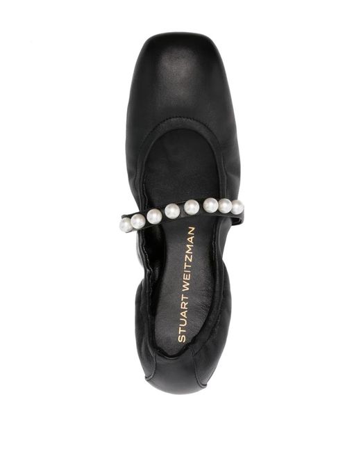 Stuart Weitzman Black Goldie Ballerina Shoes