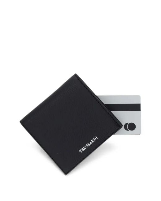 Trussardi Black Office Textured Wallet for men
