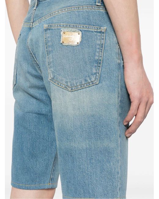 Pantalones vaqueros cortos con efecto desgastado Dolce & Gabbana de hombre de color Blue