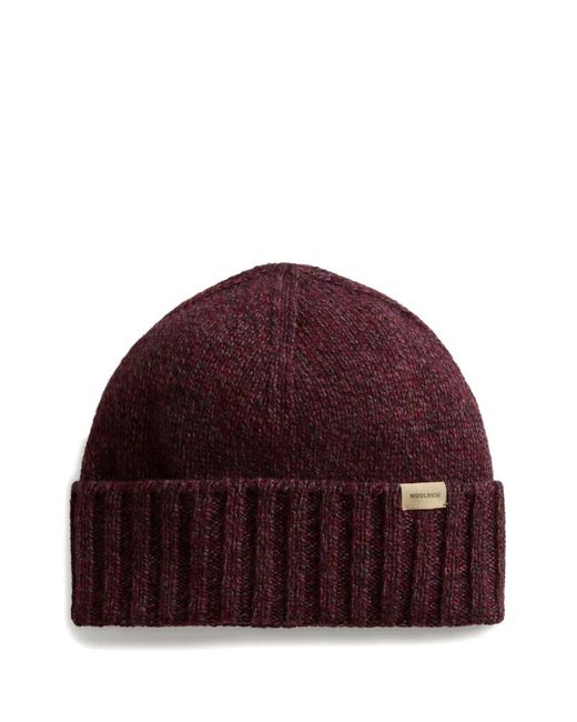 Woolrich Wollen Geribbelde Muts in het Red voor heren