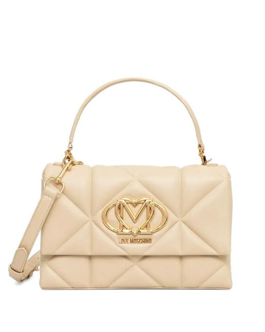 Love Moschino Natural Quilted Tote Bag