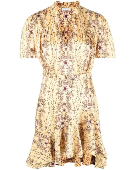 Sandro Yellow Suzette Floral-print Dress