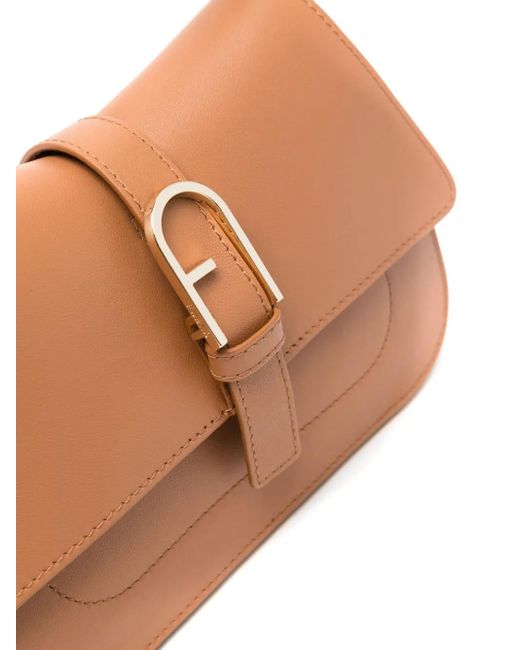 Furla Brown Mini Flow Leather Tote Bag