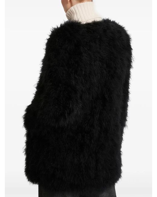 Yves Salomon Black Feather Jacket