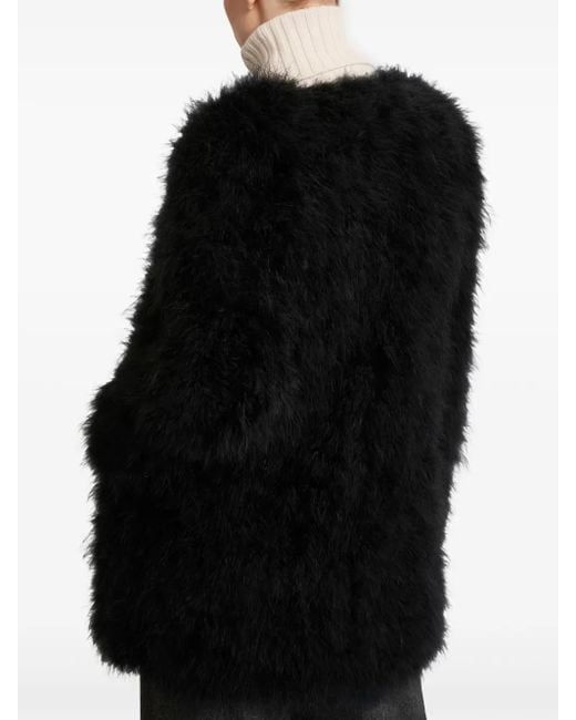 Yves Salomon Black Jacke mit Federn