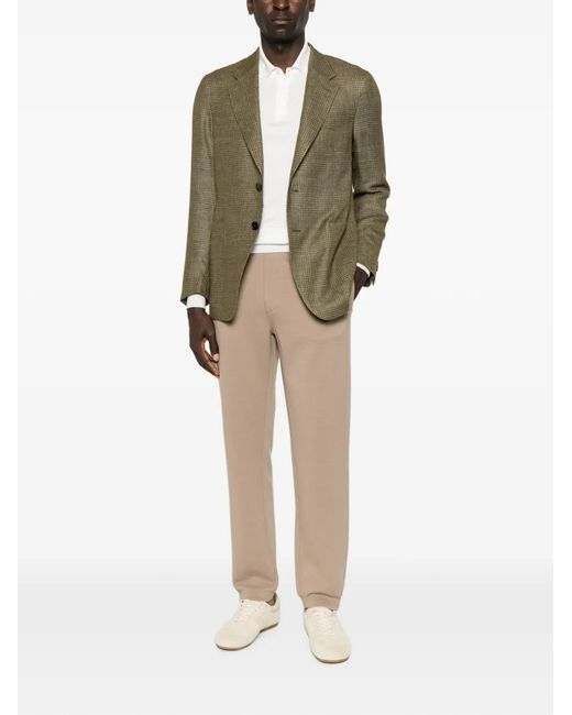 Zegna Green Notched-Lapel Jacket for men