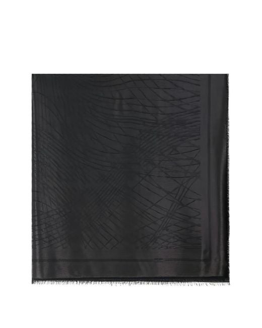 Elisabetta Franchi Black Foulard Scarf With Lurex