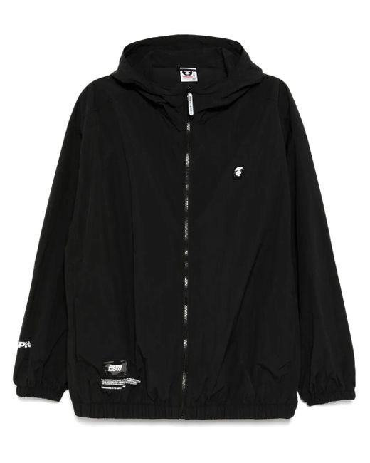 Aape By A Bathing Ape Black Logo Hooded Jacket for men