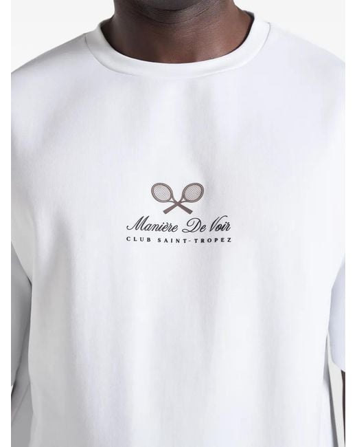 Manière De Voir White Aaron Graphic T-Shirt for men