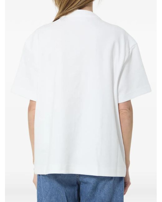 Frankie Shop White Dropped-Shoulder T-Shirt