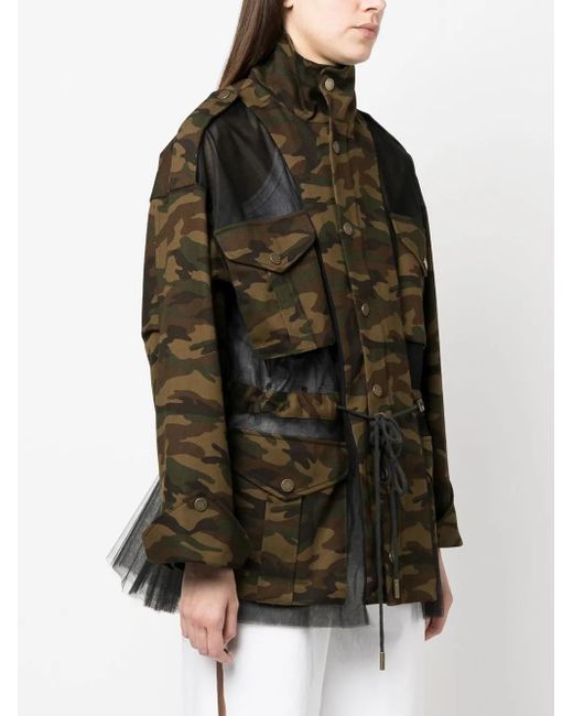 Monse Black Deconstructed Camouflage Jacket