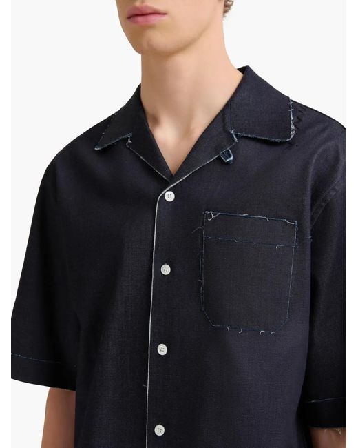 Marni Blue Short-Sleeved Denim Shirt for men