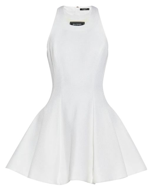Balmain Geplooide Mini-Jurk in het White