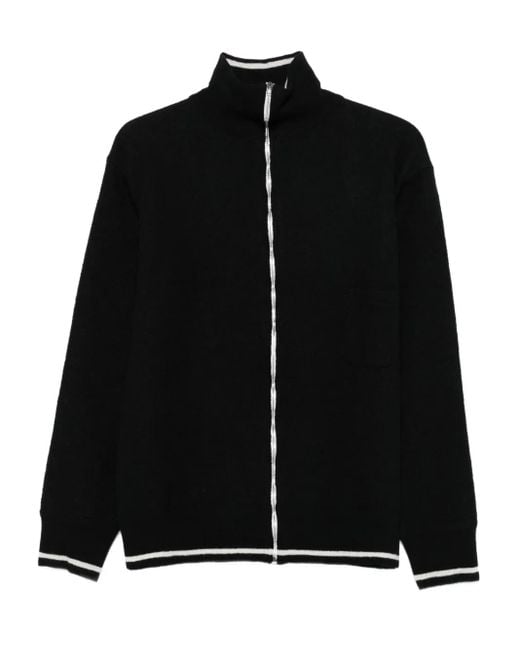 Maison Margiela Black High-Neck Cardigan With Zip Front for men