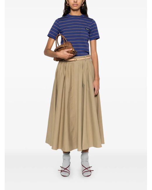 Miu Miu Blue Striped T-Shirt