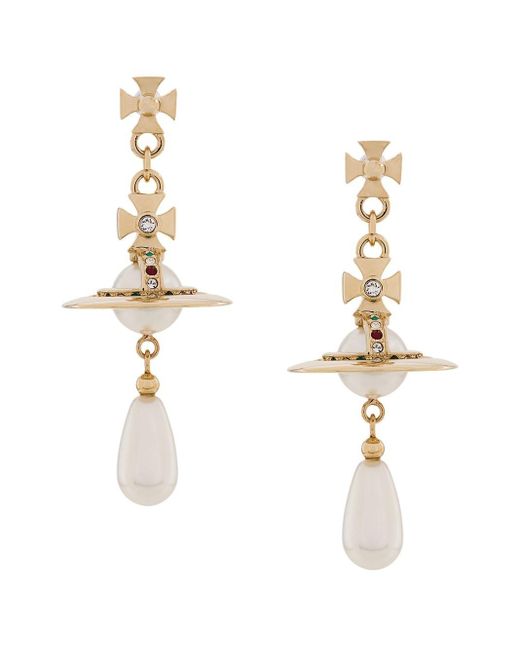 Boucles d'oreilles Orb à ornements en cristal Vivienne Westwood en coloris White