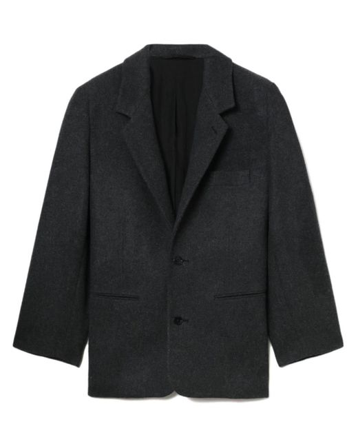 Lemaire Black Single-breasted Wool-cashmere Blazer