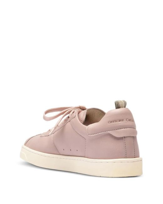Officine Creative Pink Karma Leather Low-Top Sneakers