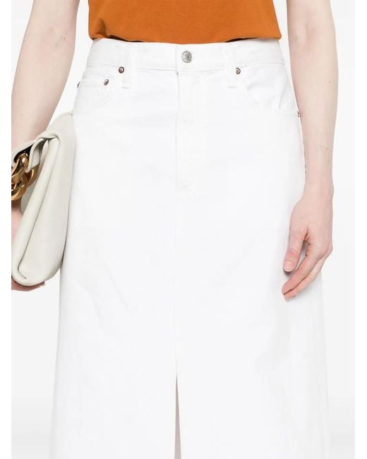 Agolde White Leif Denim Skirt
