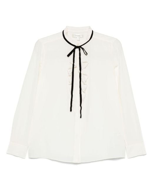 FRAME White Ruffle-Detailing Shirt