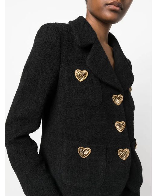 Moschino Black Heart-motif Blazer