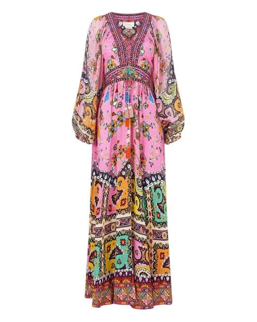 Camilla White Lace-Up Patchwork Maxi Dress