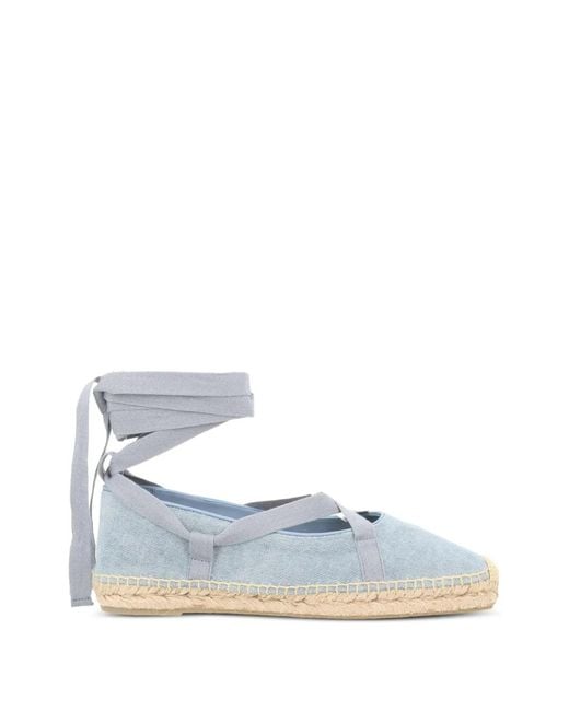 Castaner Blue Baby Ovine Leather Organic Cotton Flats