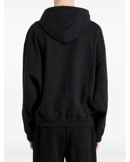 Vetements Black Slogan-Print Zip-Up Hoodie for men