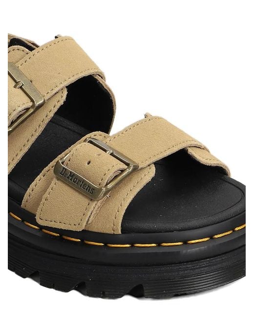 Dr. Martens White Suede Flat Sandals