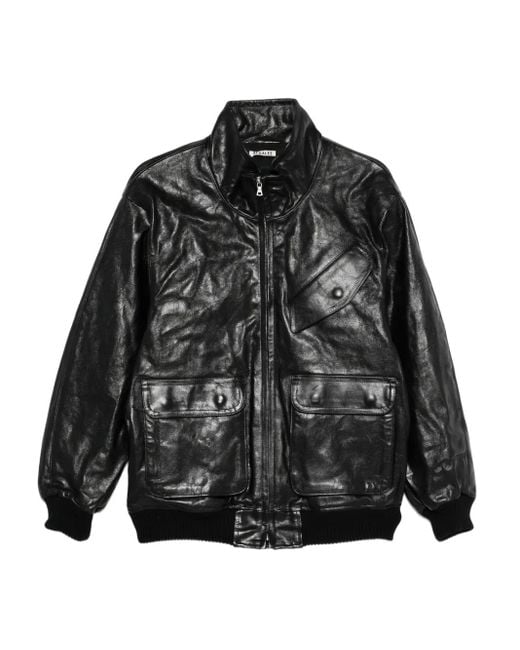 Chaqueta De Piel Con Cremallera Auralee de hombre de color Black